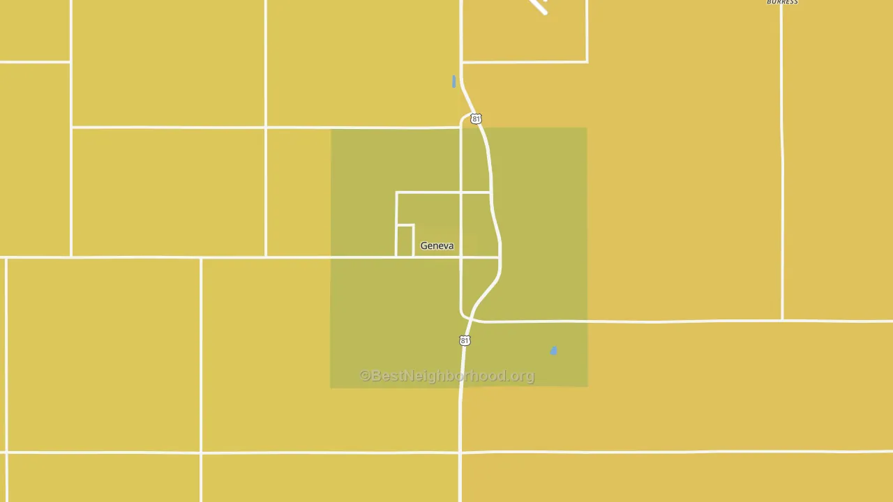 Map of the best neighborhoods in the 68361 area, with better matches in green and worse matches in red