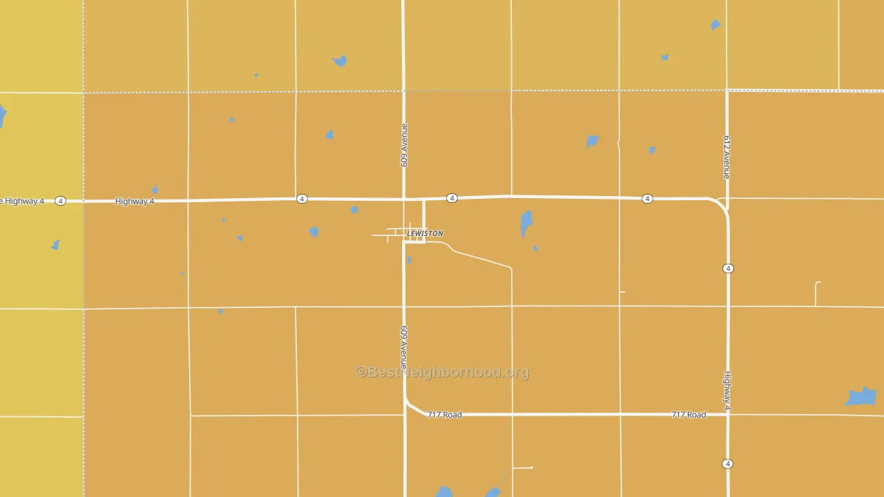 Map of the best neighborhoods in the 68380 area, with better matches in green and worse matches in red