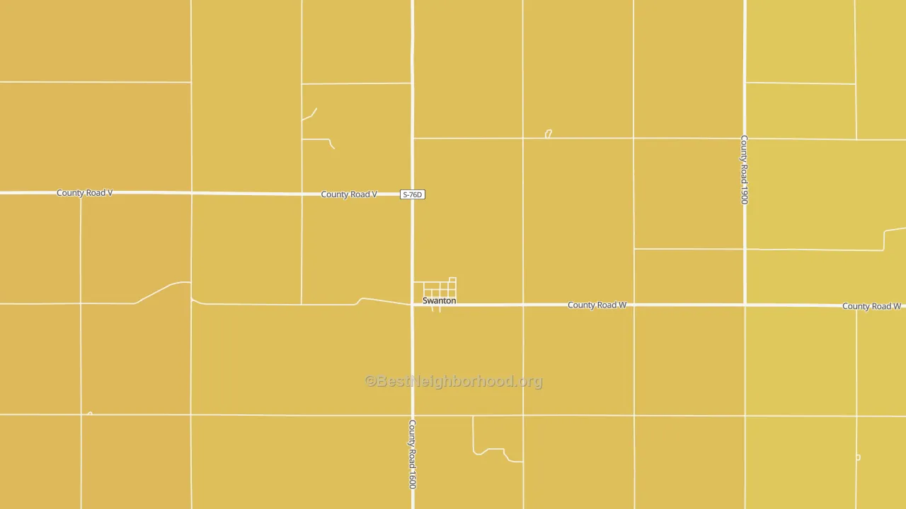 Map of the best neighborhoods in the 68445 area, with better matches in green and worse matches in red