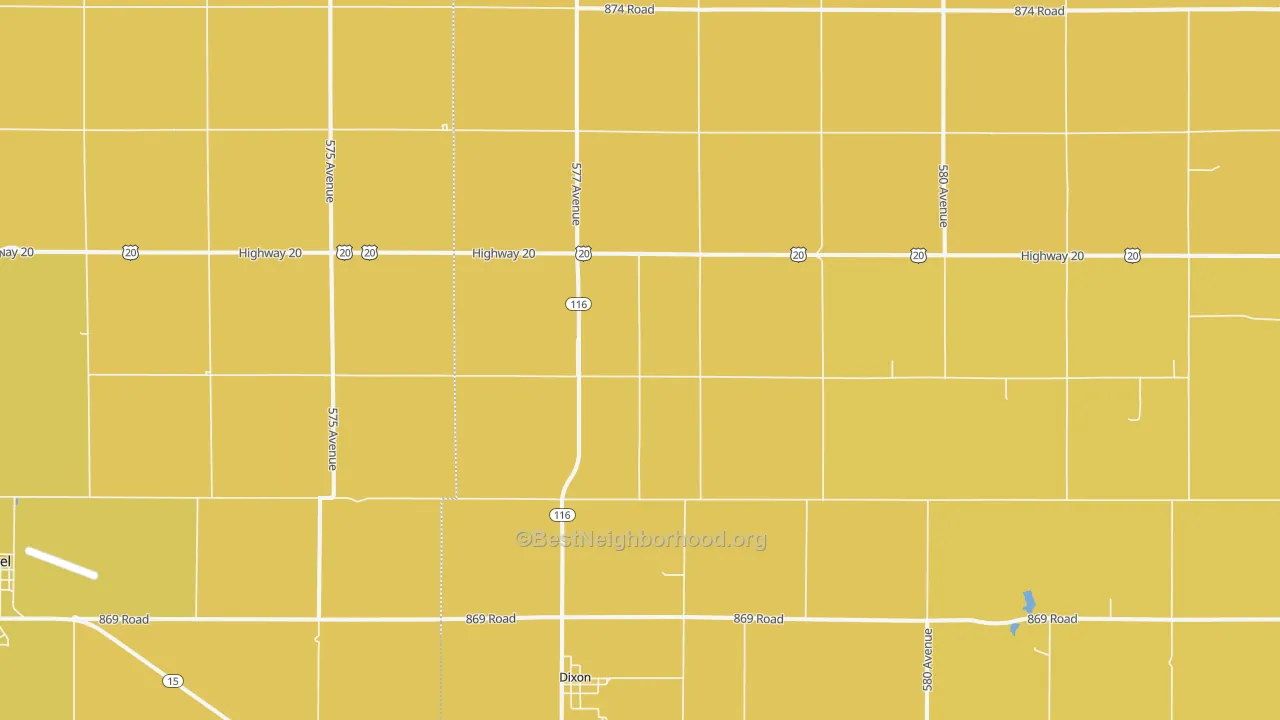 Map of the best neighborhoods in the 68732 area, with better matches in green and worse matches in red