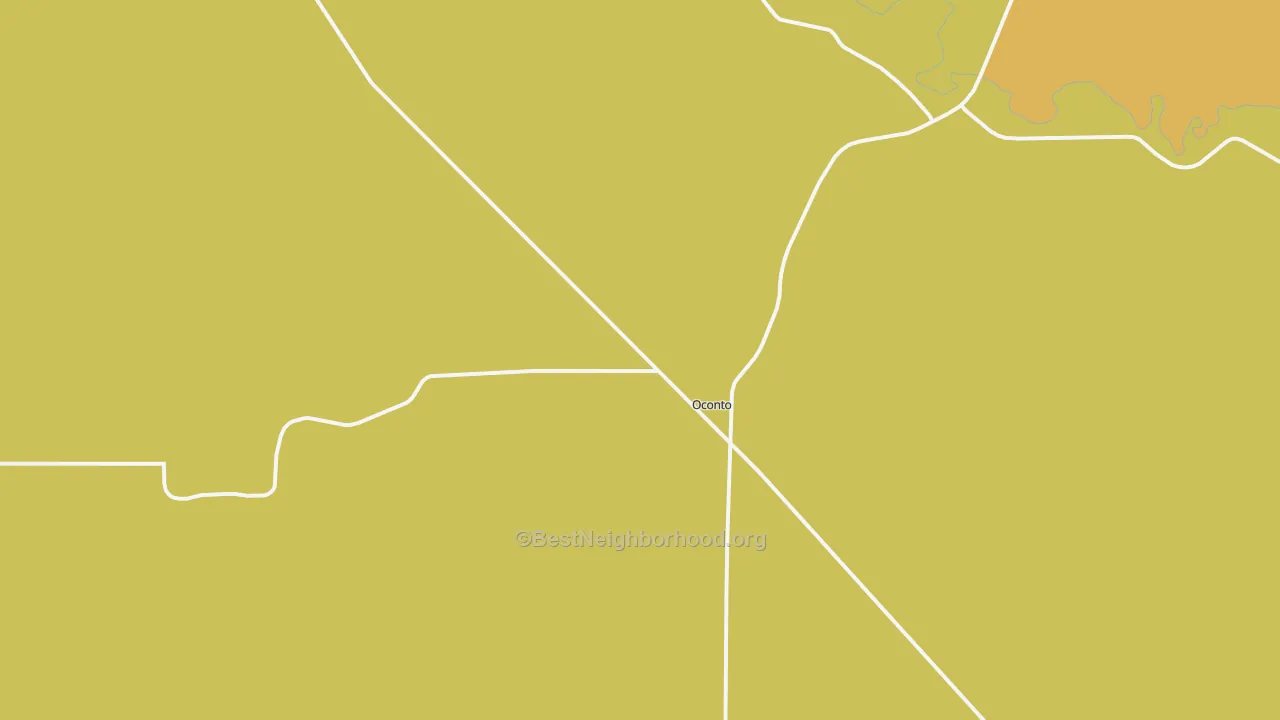 Map of the best neighborhoods in the 68860 area, with better matches in green and worse matches in red