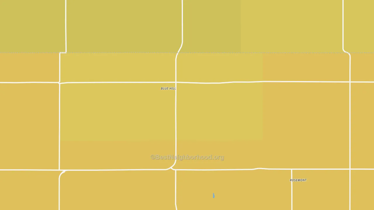 Map of the best neighborhoods in the 68930 area, with better matches in green and worse matches in red