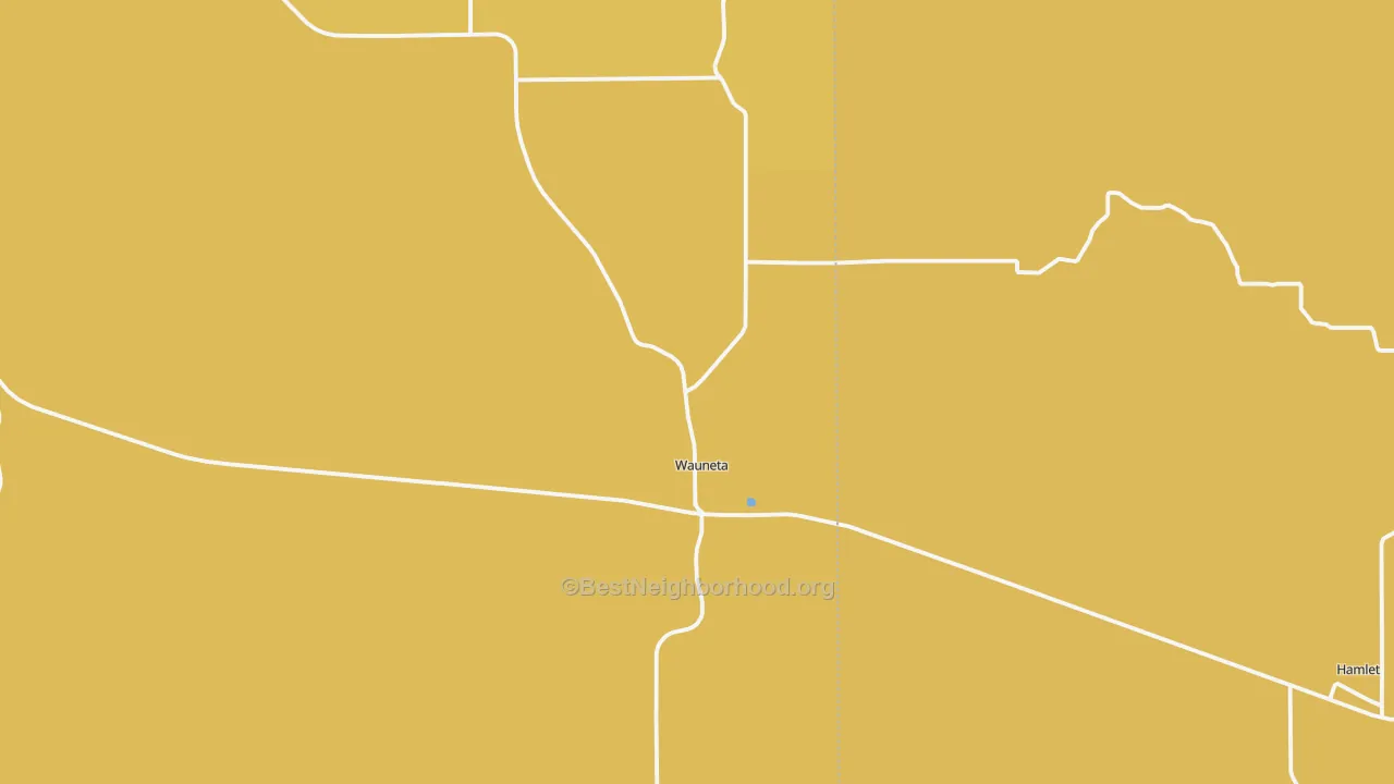 Map of the best neighborhoods in the 69045 area, with better matches in green and worse matches in red