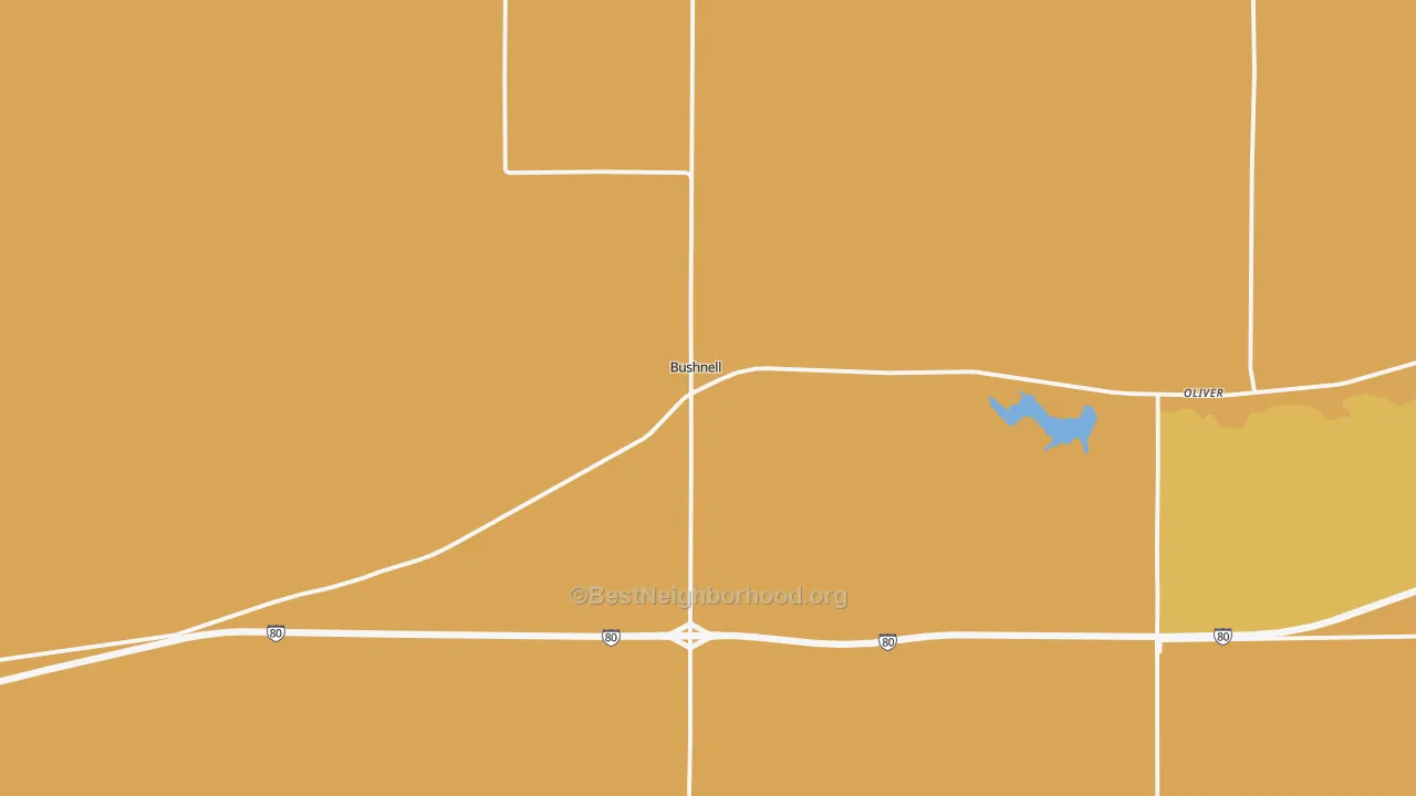 Map of the best neighborhoods in the 69128 area, with better matches in green and worse matches in red