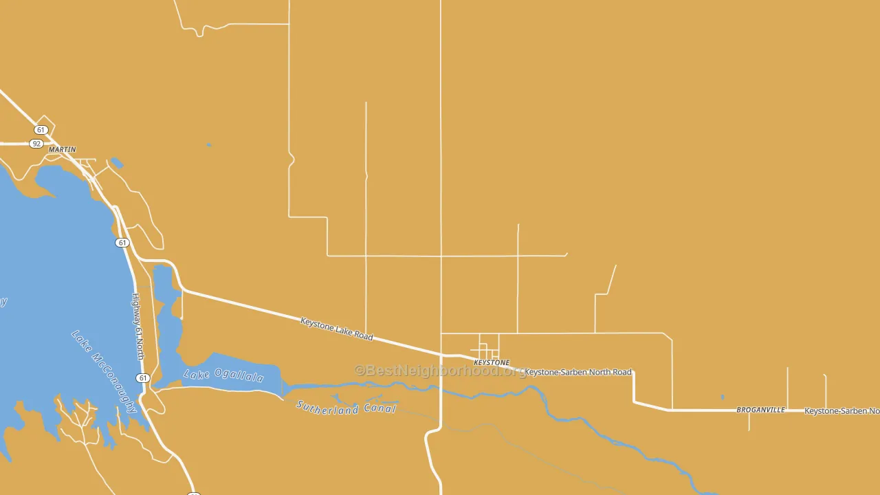 Map of the best neighborhoods in the 69144 area, with better matches in green and worse matches in red