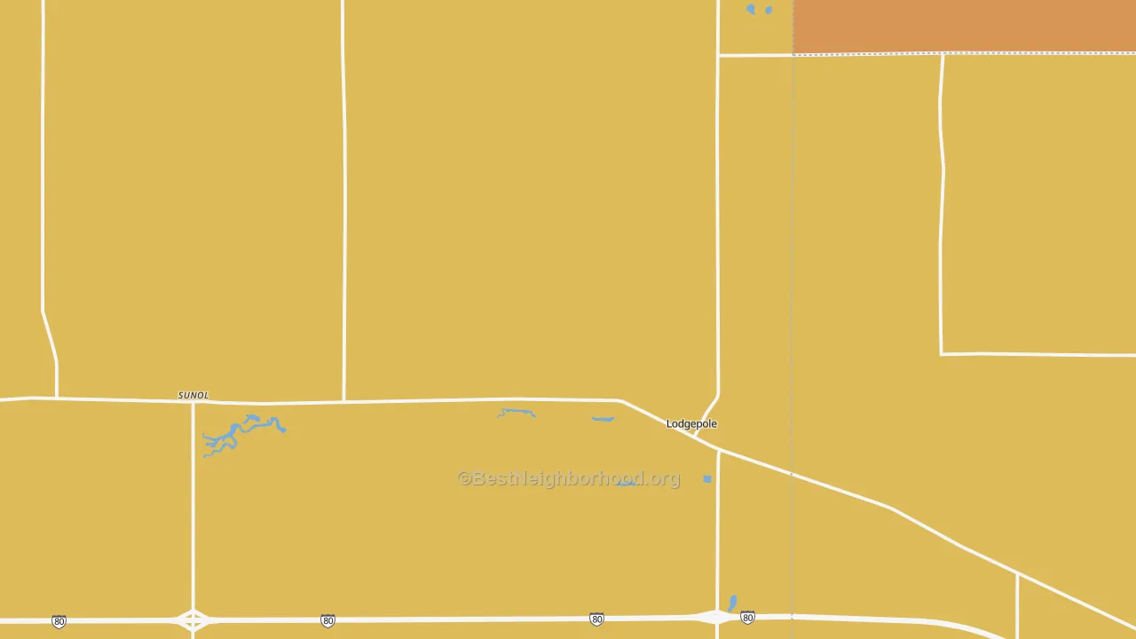 Map of the best neighborhoods in the 69149 area, with better matches in green and worse matches in red