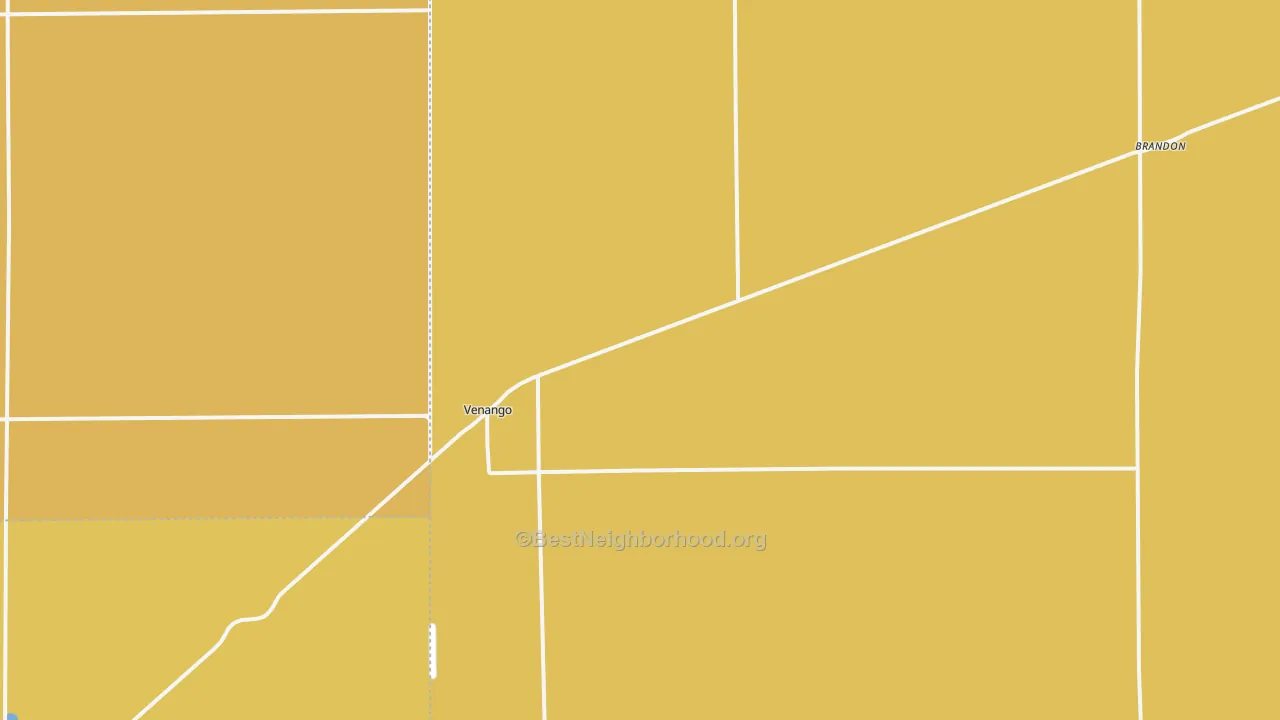 Map of the best neighborhoods in the 69168 area, with better matches in green and worse matches in red