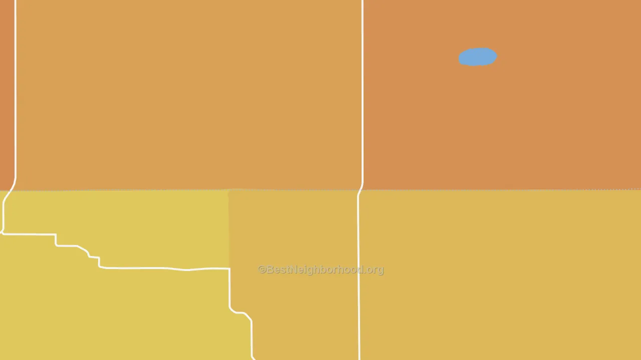 Map of the best neighborhoods in the 69212 area, with better matches in green and worse matches in red