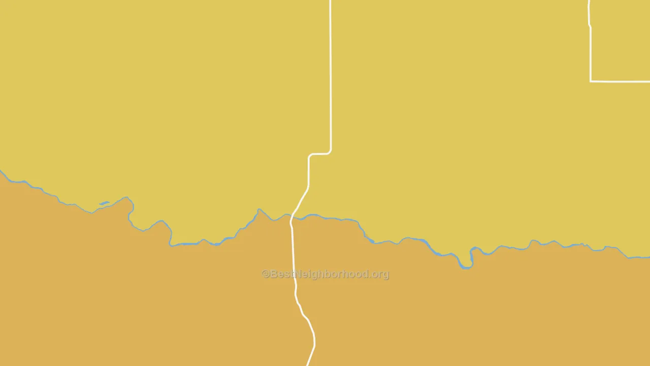 Map of the best neighborhoods in the 69219 area, with better matches in green and worse matches in red