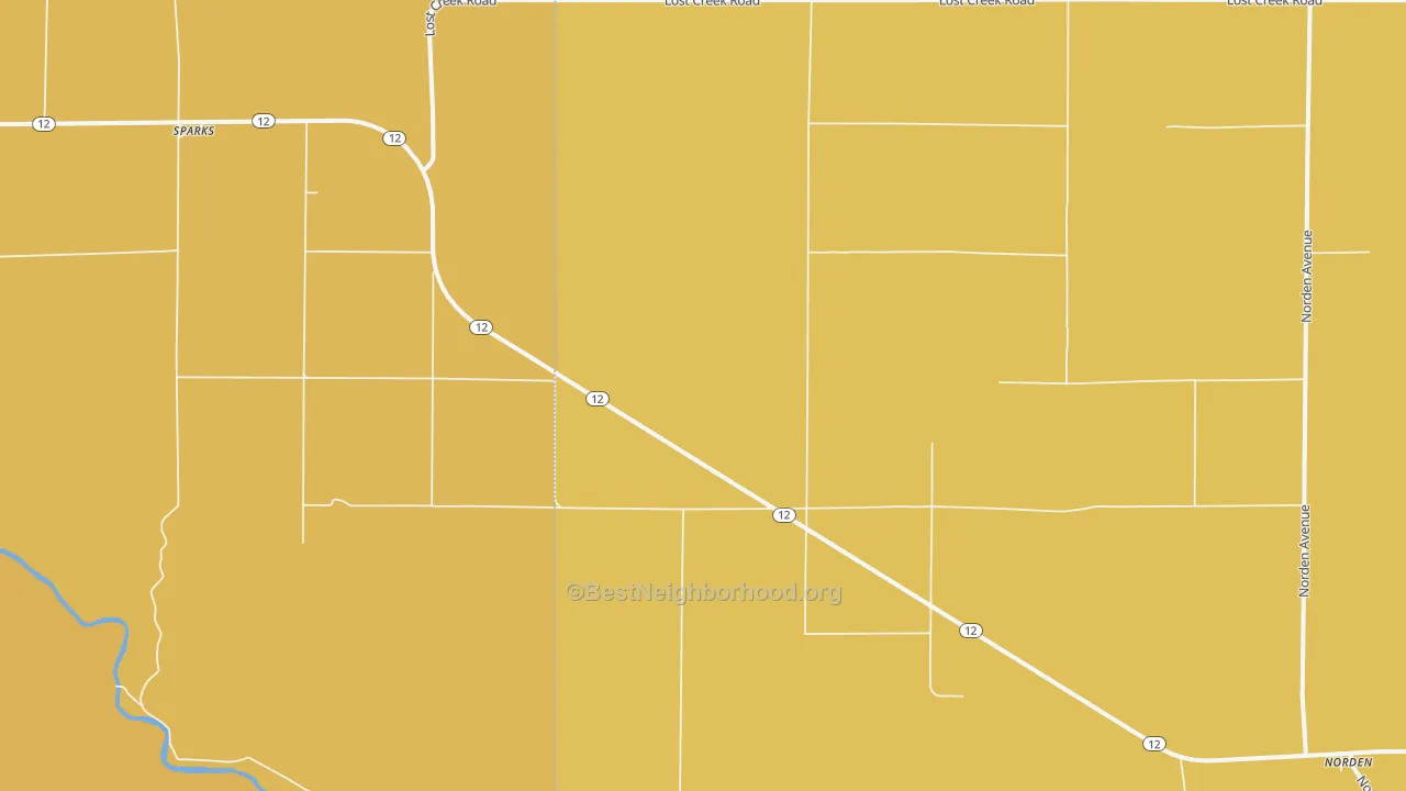 Map of the best neighborhoods in the 69220 area, with better matches in green and worse matches in red