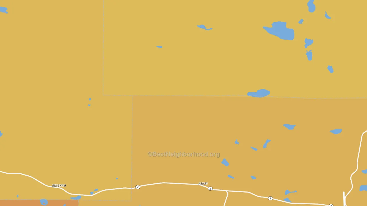Map of the best neighborhoods in the 69333 area, with better matches in green and worse matches in red
