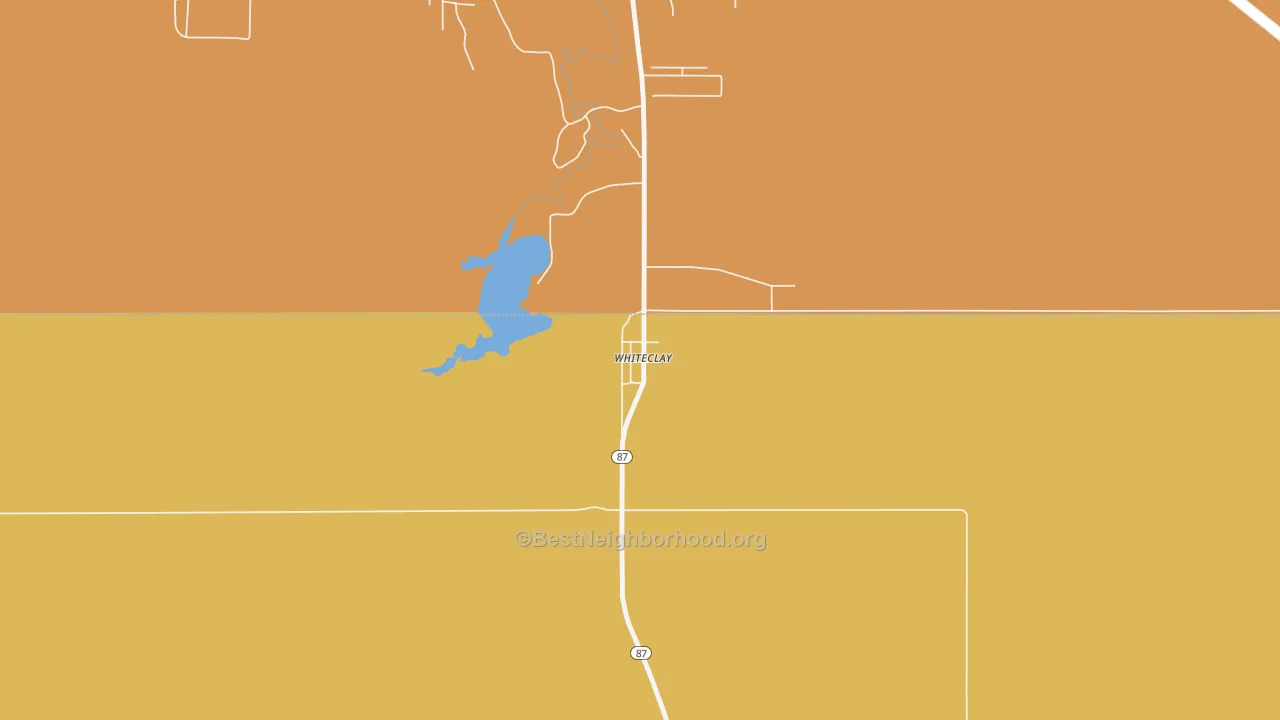 Map of the best neighborhoods in the 69365 area, with better matches in green and worse matches in red
