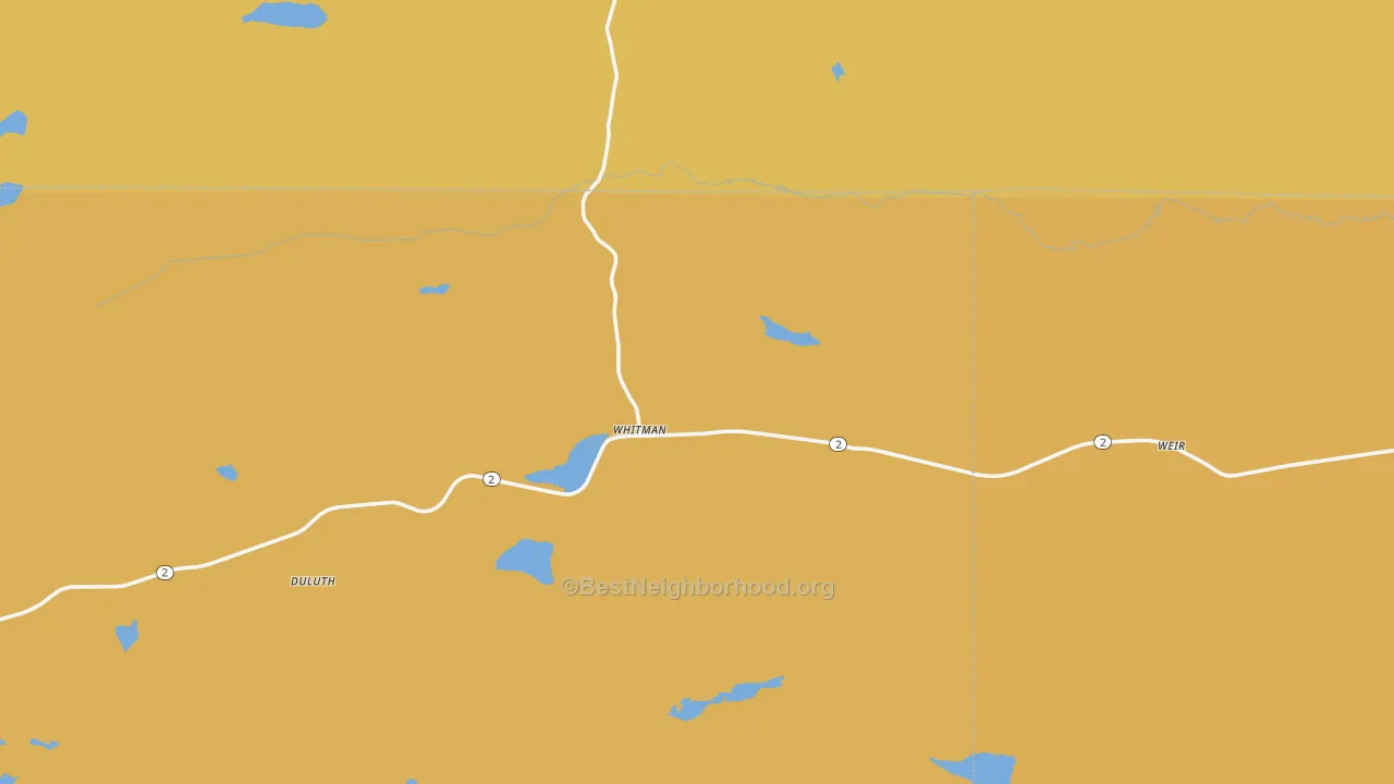 Map of the best neighborhoods in the 69366 area, with better matches in green and worse matches in red