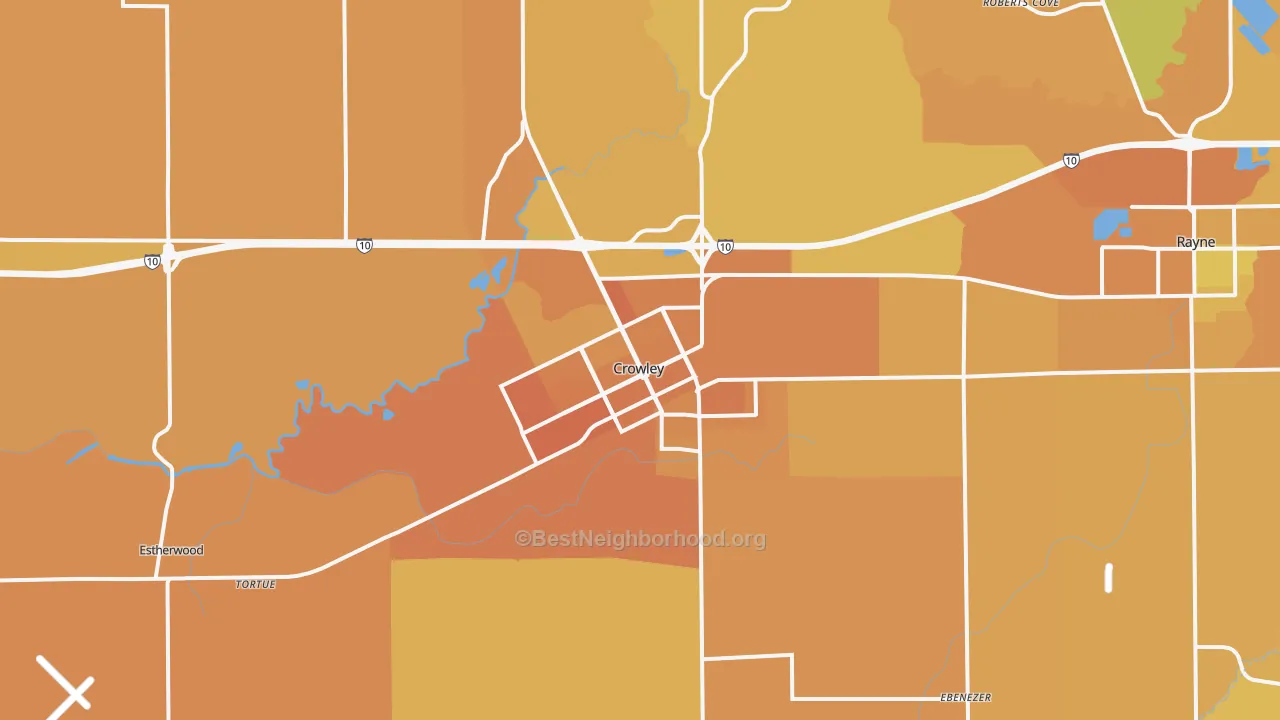 Map of the best neighborhoods in the 70526 area, with better matches in green and worse matches in red