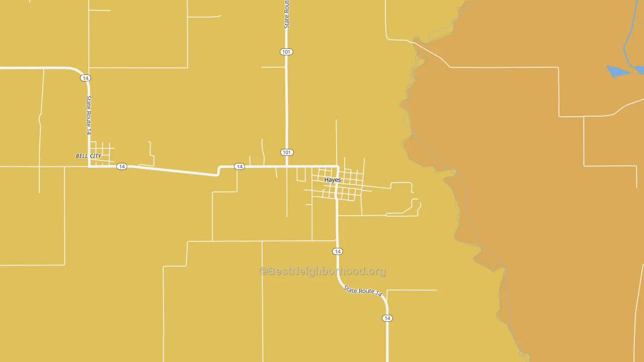 Map of the best neighborhoods in the 70646 area, with better matches in green and worse matches in red