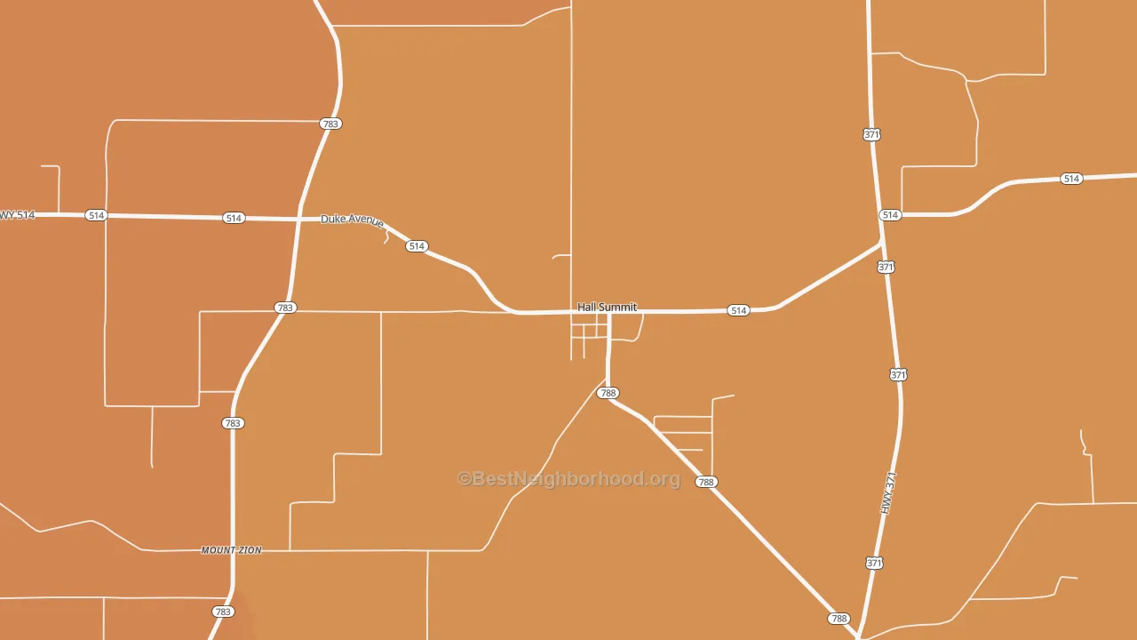 Map of the best neighborhoods in the 71034 area, with better matches in green and worse matches in red