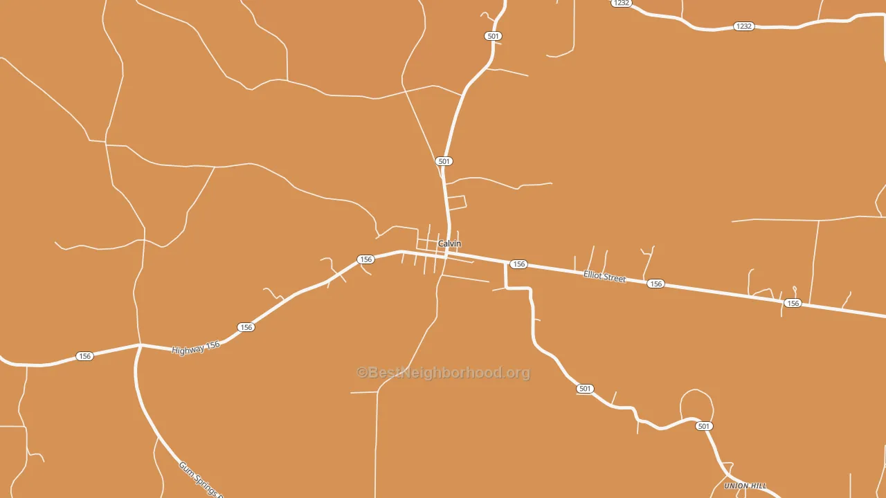 Map of the best neighborhoods in the 71410 area, with better matches in green and worse matches in red