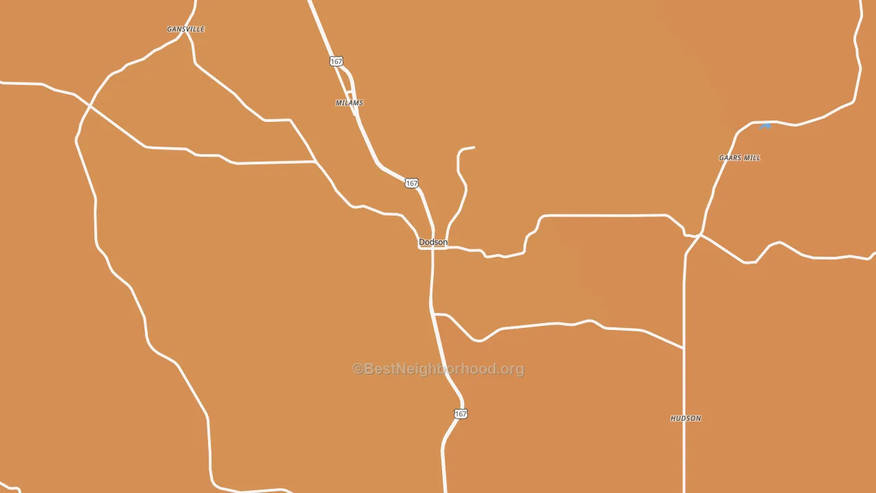 Map of the best neighborhoods in the 71422 area, with better matches in green and worse matches in red