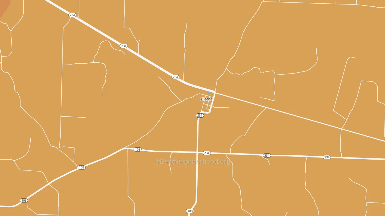 Map of the best neighborhoods in the 71820 area, with better matches in green and worse matches in red