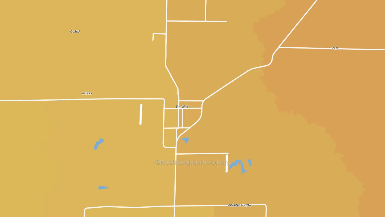 Map of the best neighborhoods in the 72042 area, with better matches in green and worse matches in red