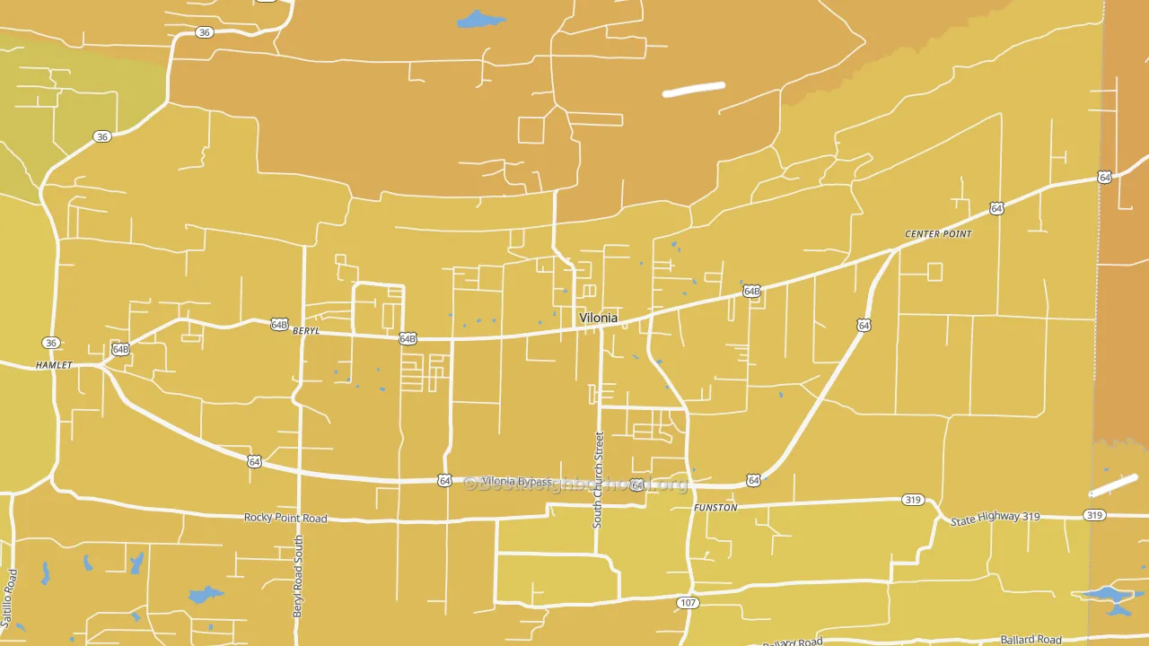 Map of the best neighborhoods in the 72173 area, with better matches in green and worse matches in red