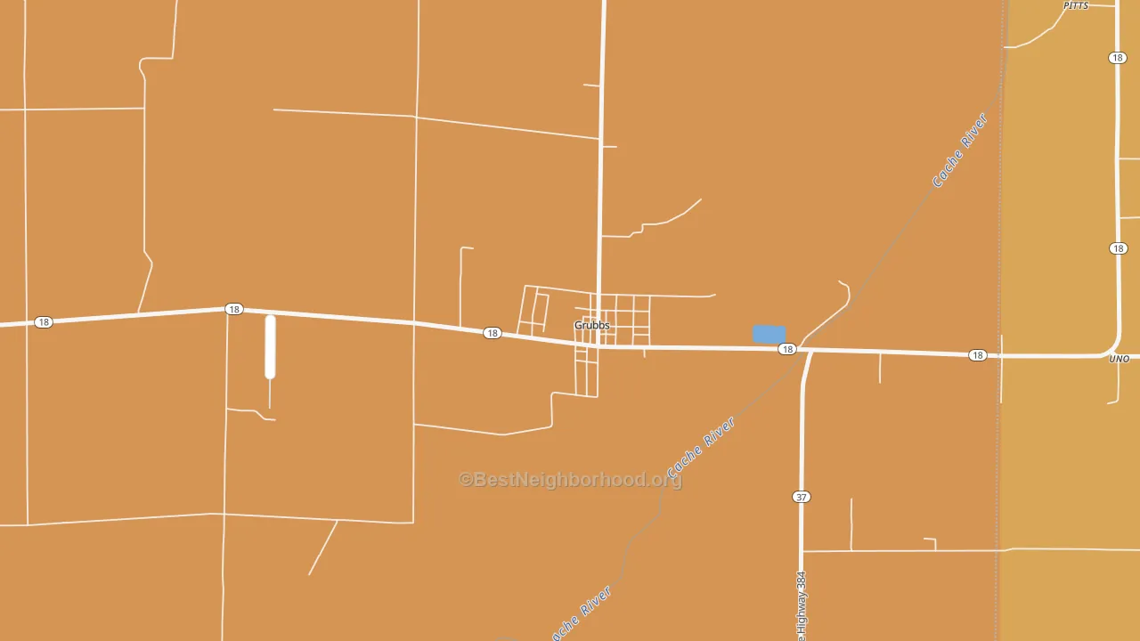 Map of the best neighborhoods in the 72431 area, with better matches in green and worse matches in red