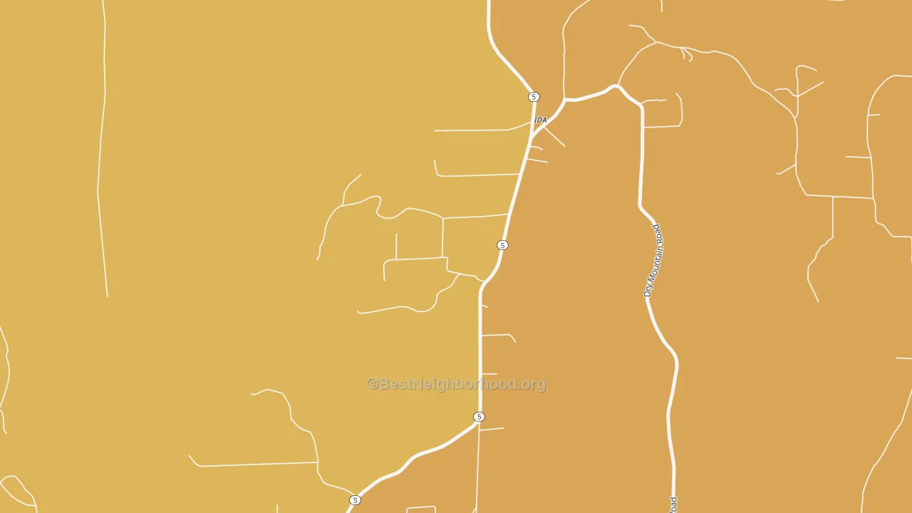 Map of the best neighborhoods in the 72546 area, with better matches in green and worse matches in red