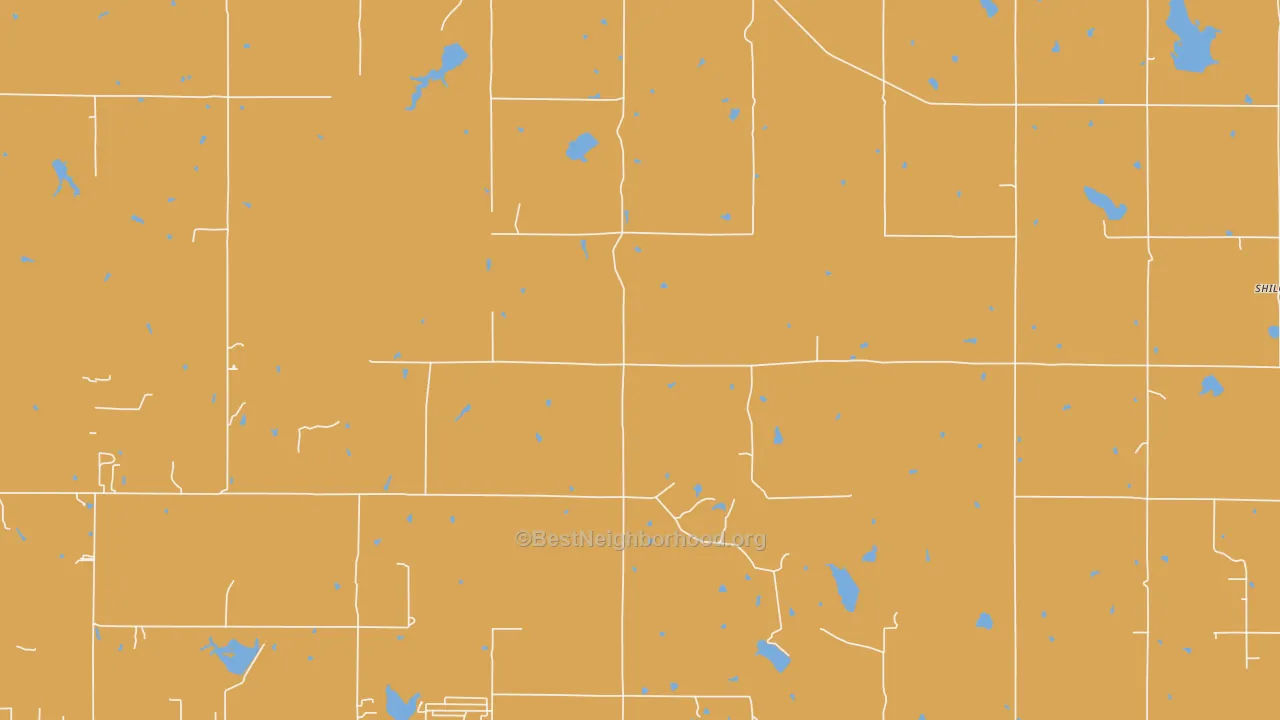 Map of the best neighborhoods in the 73058 area, with better matches in green and worse matches in red
