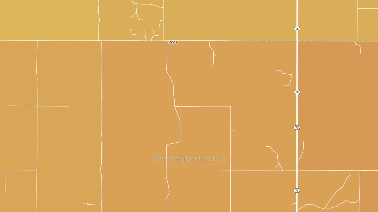 Map of the best neighborhoods in the 73488 area, with better matches in green and worse matches in red