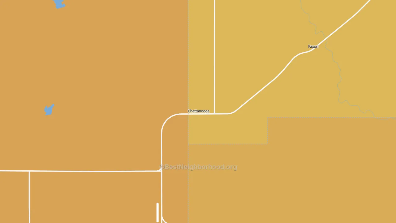 Map of the best neighborhoods in the 73528 area, with better matches in green and worse matches in red