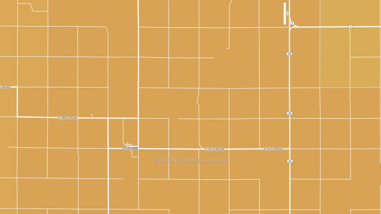 Map of the best neighborhoods in the 73553 area, with better matches in green and worse matches in red