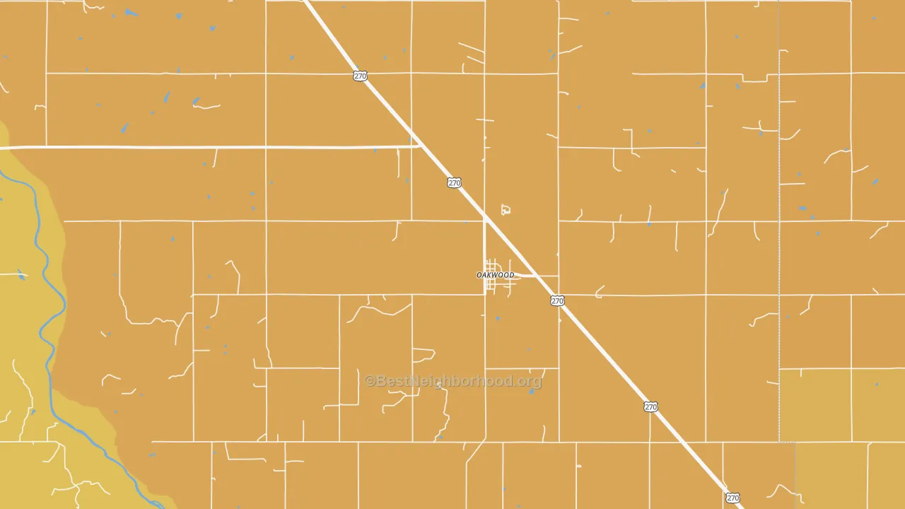 Map of the best neighborhoods in the 73658 area, with better matches in green and worse matches in red