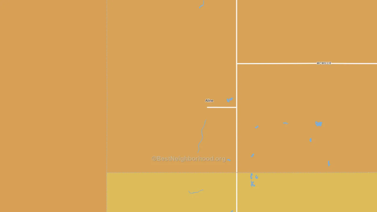 Map of the best neighborhoods in the 73716 area, with better matches in green and worse matches in red