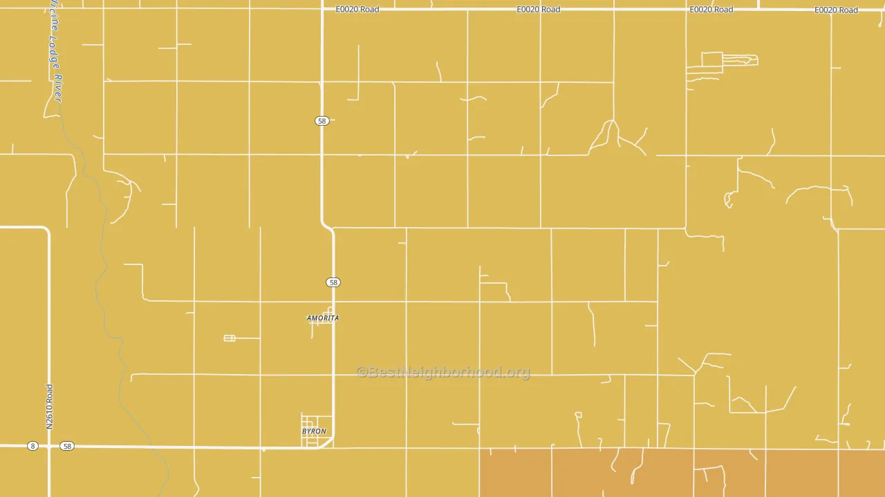 Map of the best neighborhoods in the 73719 area, with better matches in green and worse matches in red