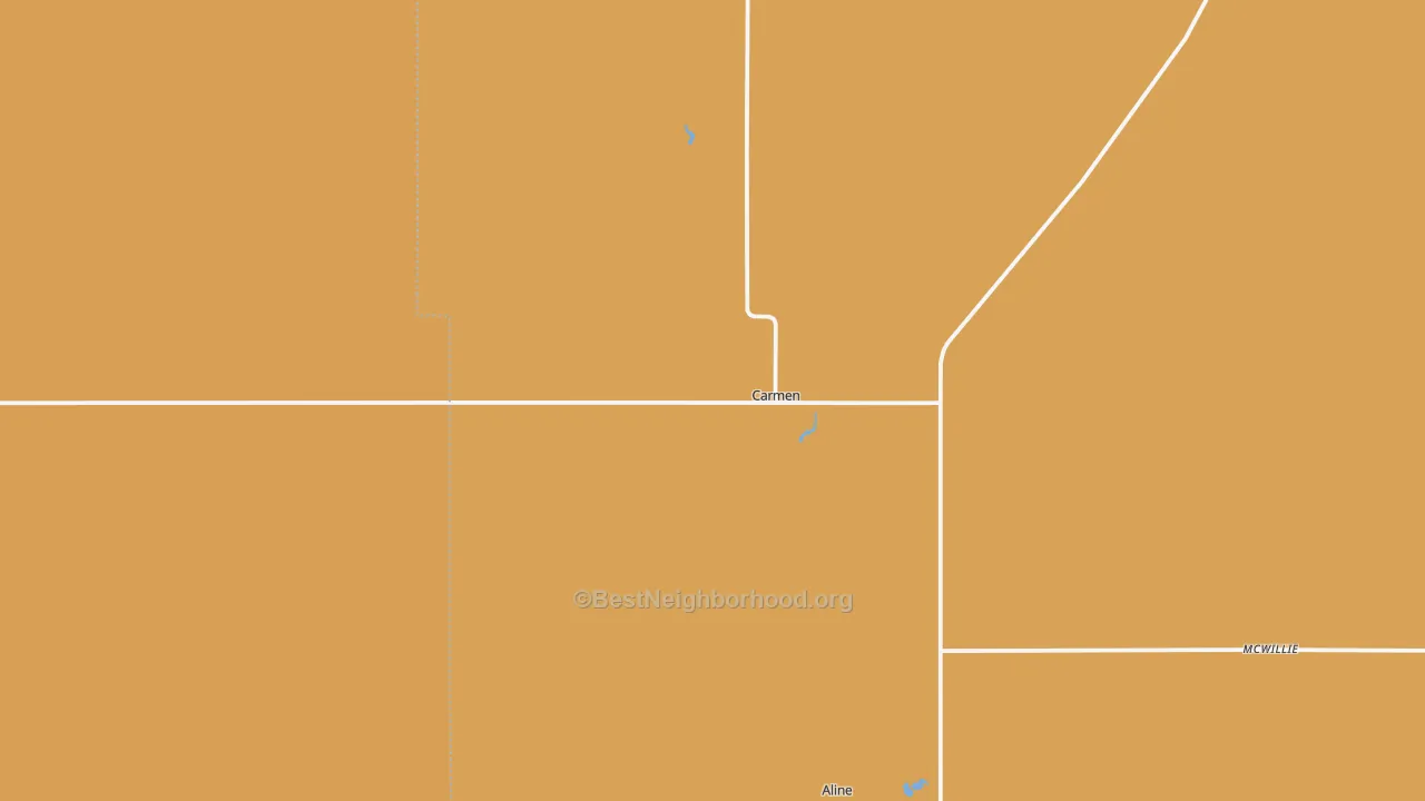 Map of the best neighborhoods in the 73726 area, with better matches in green and worse matches in red