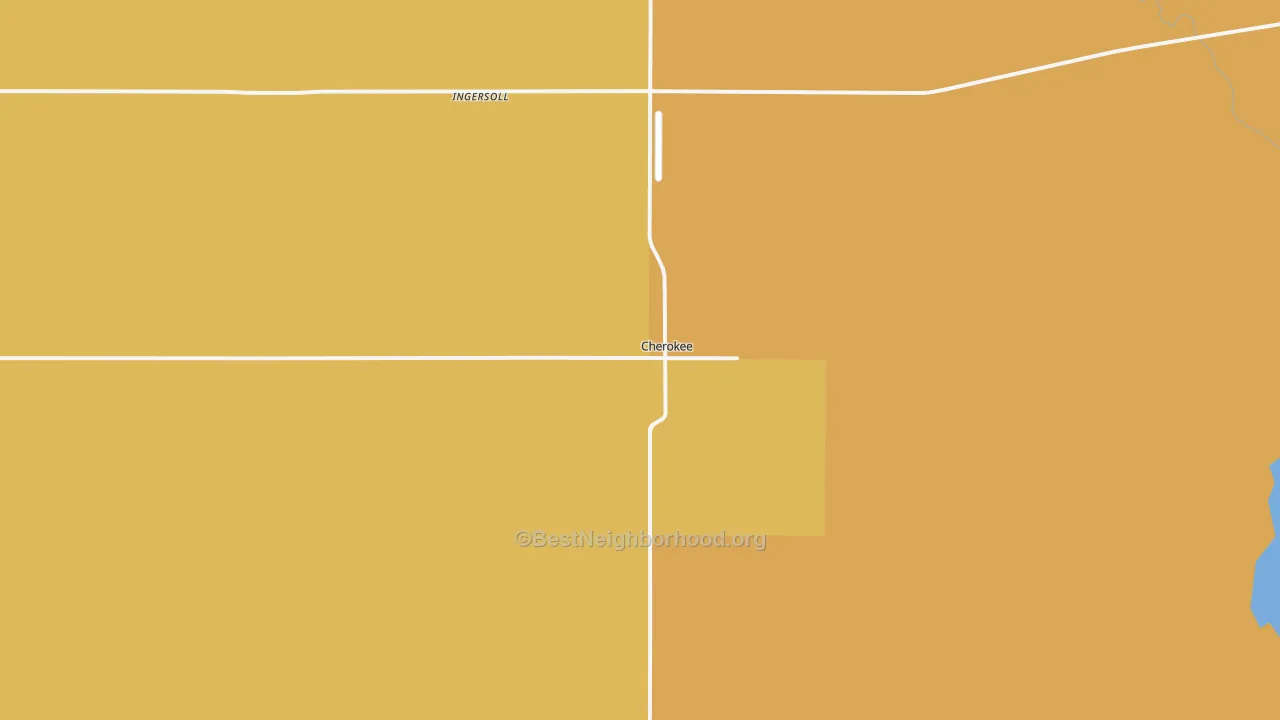 Map of the best neighborhoods in the 73728 area, with better matches in green and worse matches in red
