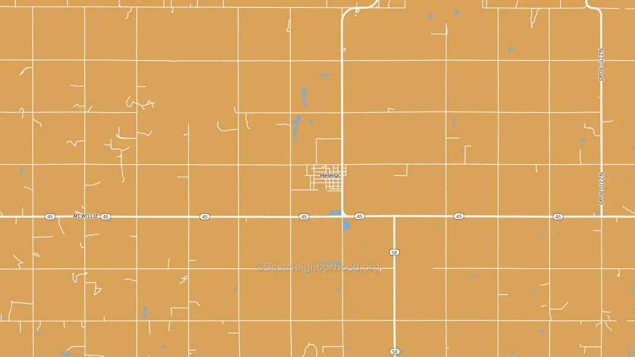 Map of the best neighborhoods in the 73741 area, with better matches in green and worse matches in red