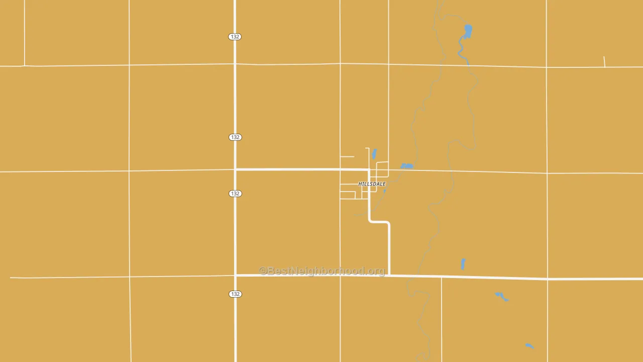 Map of the best neighborhoods in the 73743 area, with better matches in green and worse matches in red