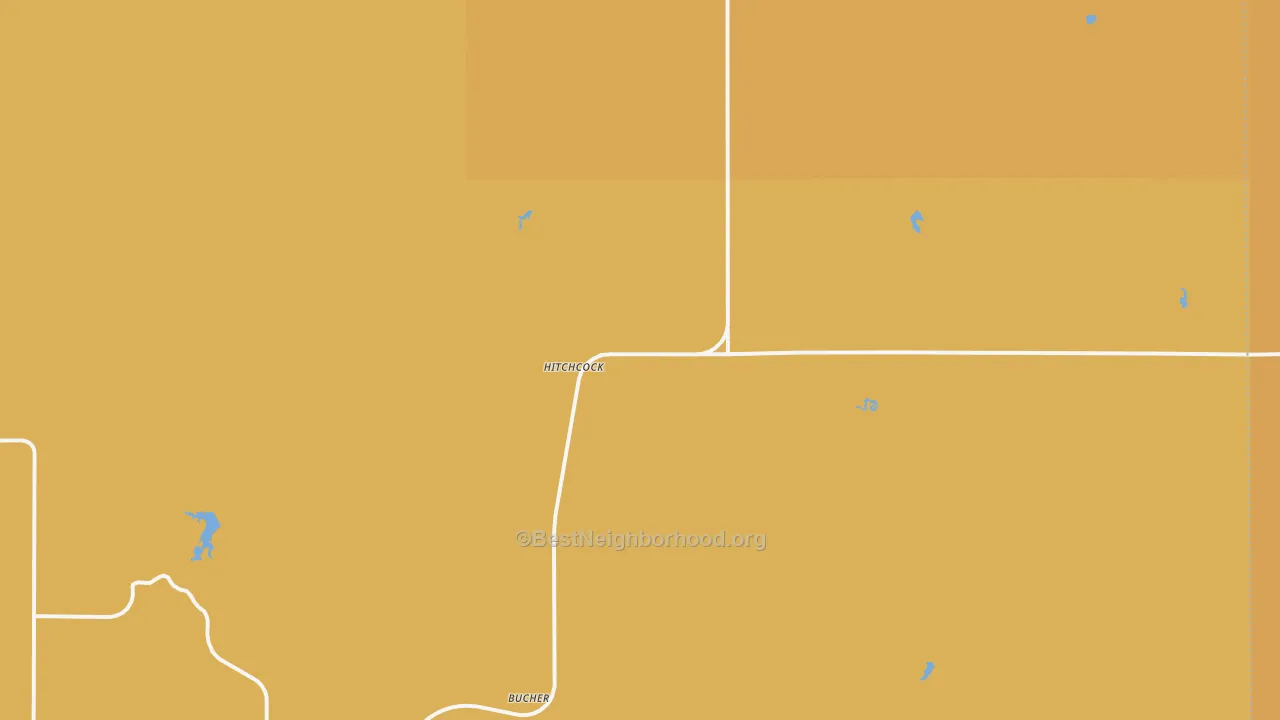 Map of the best neighborhoods in the 73744 area, with better matches in green and worse matches in red