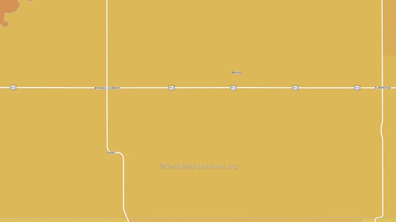 Map of the best neighborhoods in the 73931 area, with better matches in green and worse matches in red