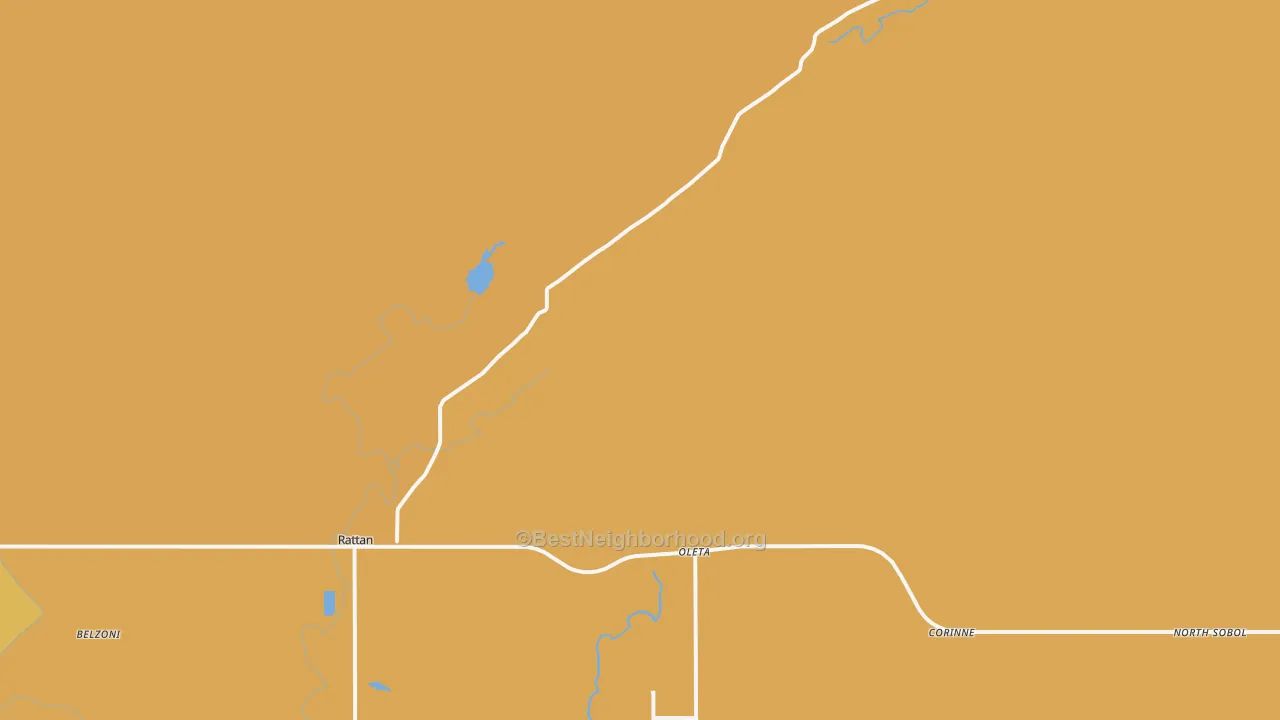 Map of the best neighborhoods in the 74562 area, with better matches in green and worse matches in red
