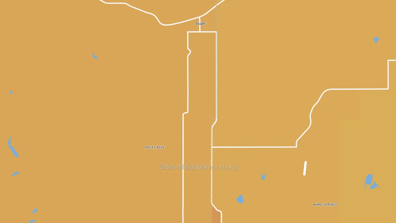 Map of the best neighborhoods in the 74570 area, with better matches in green and worse matches in red
