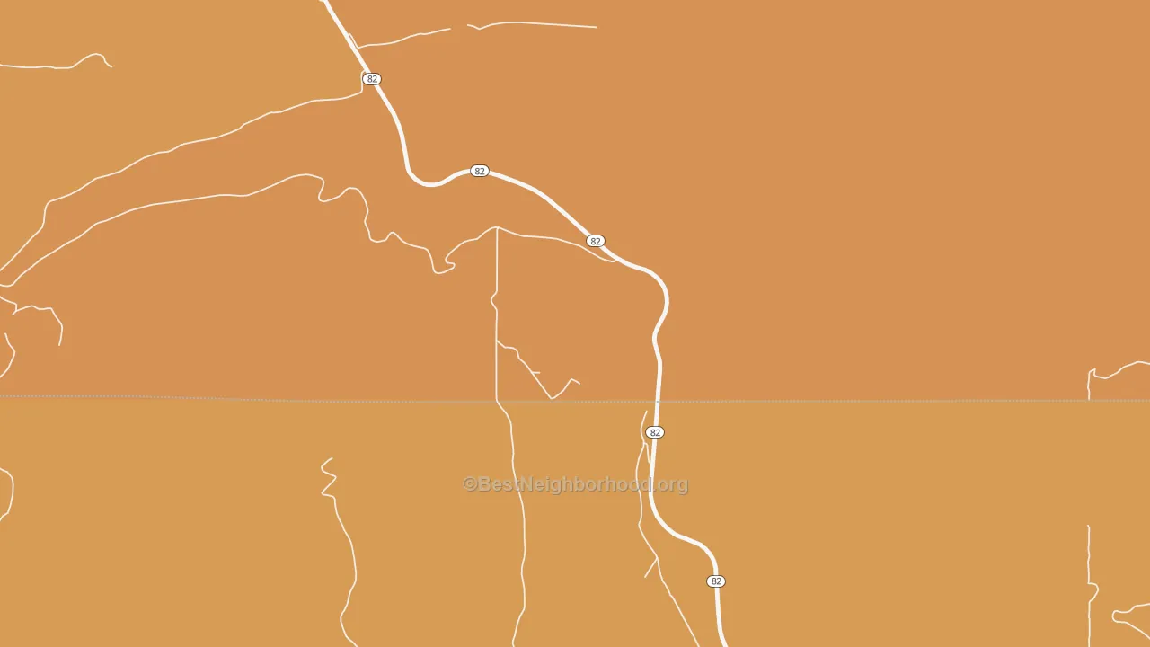 Map of the best neighborhoods in the 74943 area, with better matches in green and worse matches in red