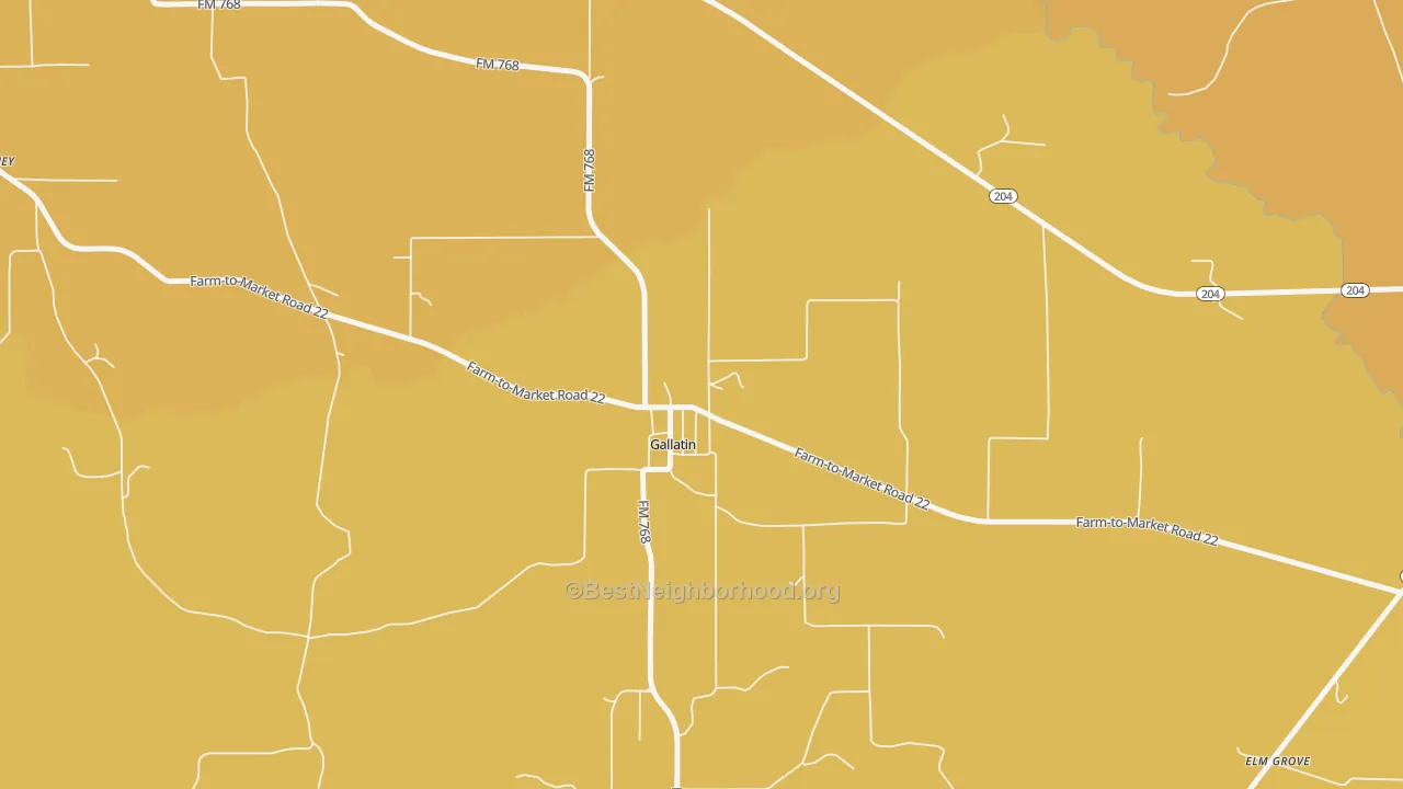 Map of the best neighborhoods in the 75764 area, with better matches in green and worse matches in red