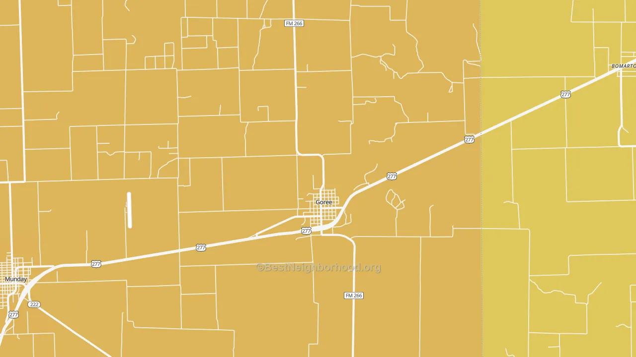 Map of the best neighborhoods in the 76363 area, with better matches in green and worse matches in red