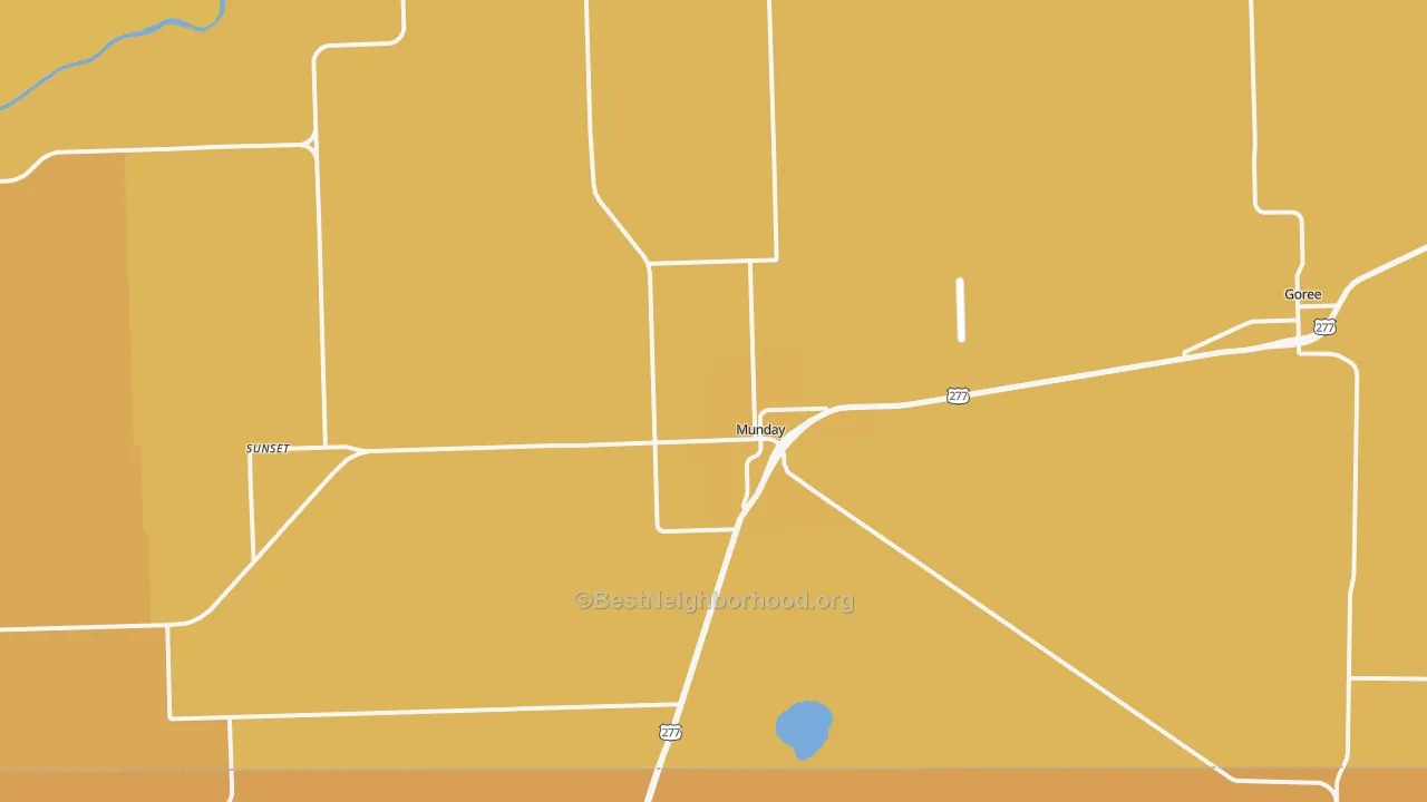 Map of the best neighborhoods in the 76371 area, with better matches in green and worse matches in red