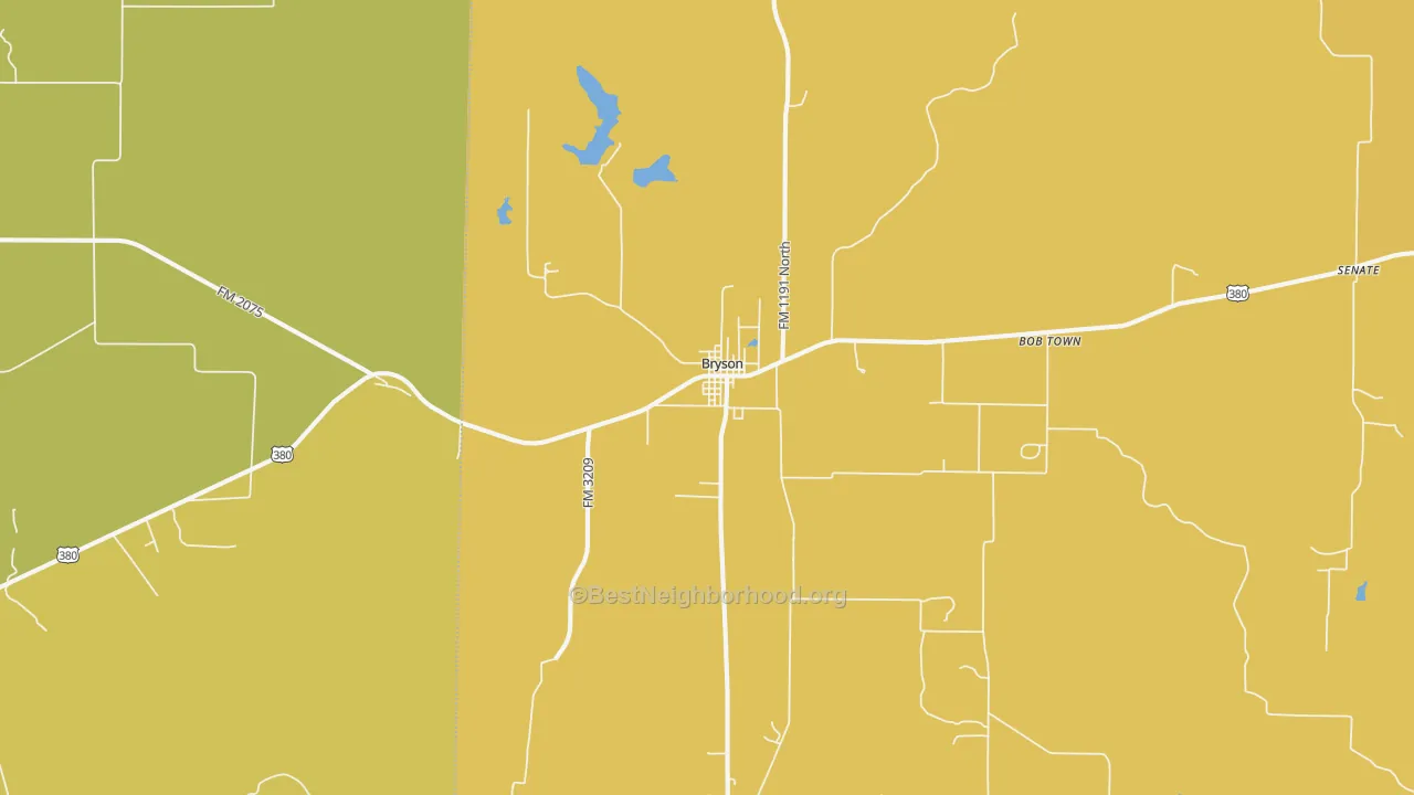 Map of the best neighborhoods in the 76427 area, with better matches in green and worse matches in red