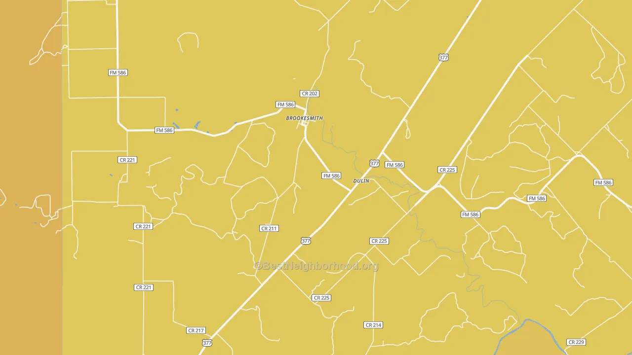 Map of the best neighborhoods in the 76827 area, with better matches in green and worse matches in red