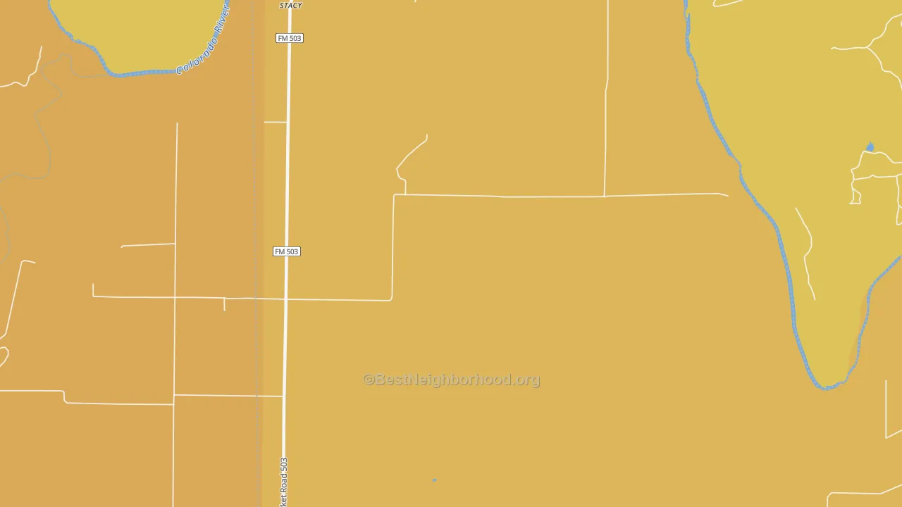 Map of the best neighborhoods in the 76836 area, with better matches in green and worse matches in red
