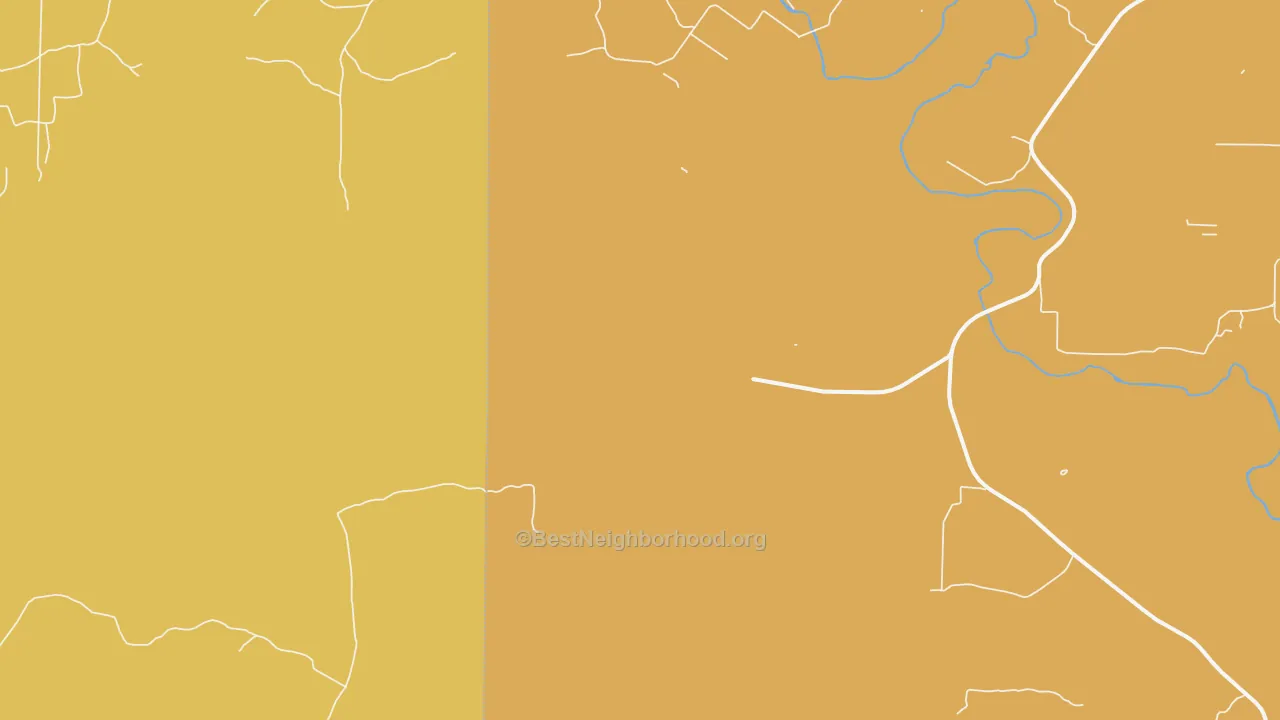 Map of the best neighborhoods in the 76949 area, with better matches in green and worse matches in red